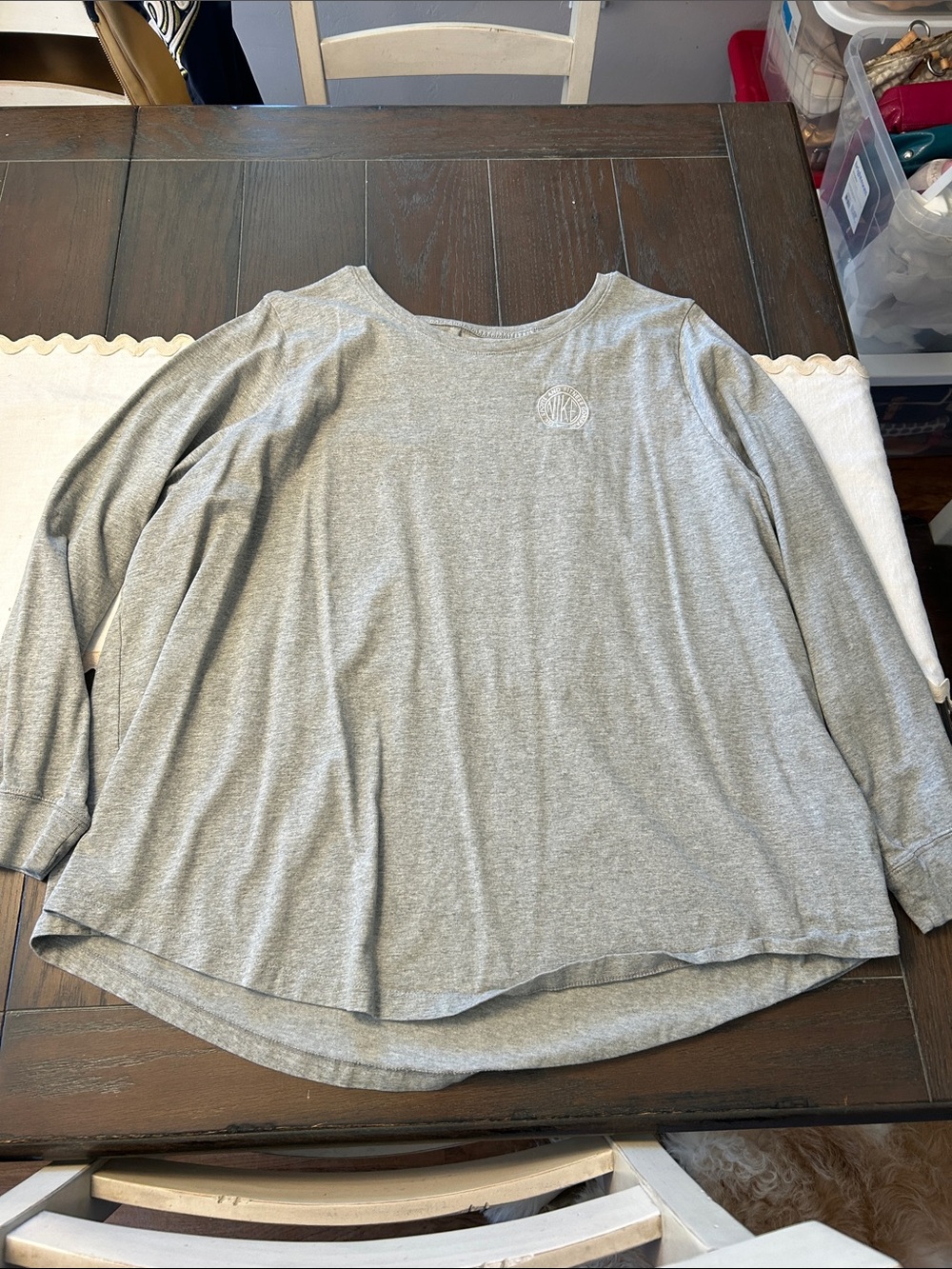 Nike Crewneck Tee in Heather Gray